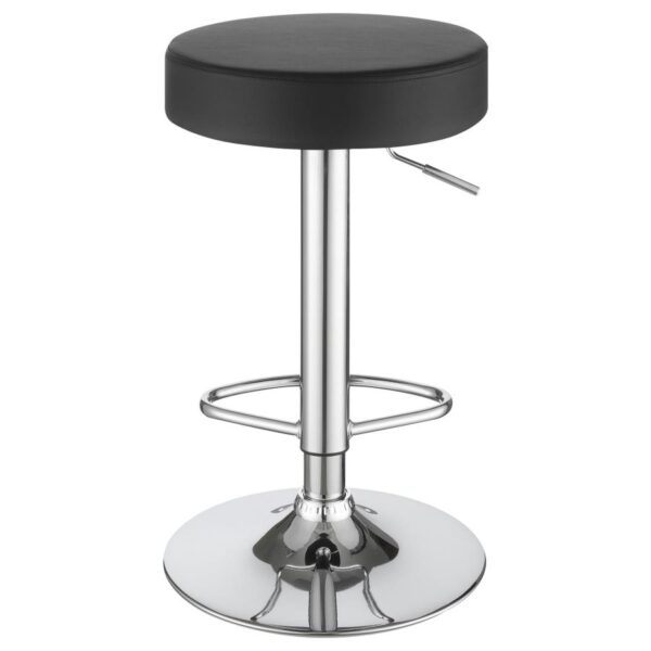 Ramses 29″ Adjustable Bar Stool Chrome and Black 102558 By Coaster Furniture 9