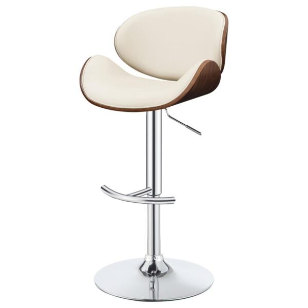 Harris Adjustable Bar Stool Ecru and Chrome 130505 By Coaster Furniture - Image 5