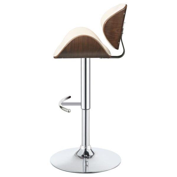Harris Adjustable Bar Stool Ecru and Chrome 130505 By Coaster Furniture - Image 4