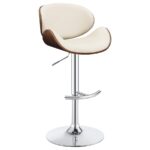 Harris Adjustable Bar Stool Ecru and Chrome 130505 By Coaster Furniture - Image 3