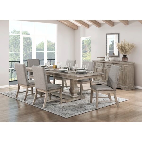 Wire brushed brownish gray Southlake Collection Dining Table By Homelegance 11