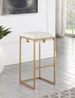 Nadia Square Padded Seat Bar Stool (Set of 2) Beige and Gold 183646 By Coaster Furniture 17