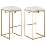 Nadia Square Padded Seat Bar Stool (Set of 2) Beige and Gold 183646 By Coaster Furniture 20