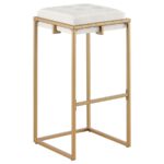 Nadia Square Padded Seat Bar Stool (Set of 2) Beige and Gold 183646 By Coaster Furniture 19