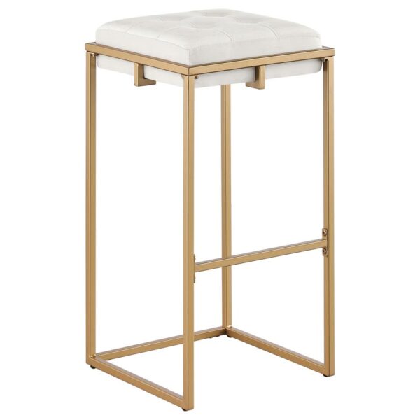 Nadia Square Padded Seat Bar Stool (Set of 2) Beige and Gold 183646 By Coaster Furniture 12
