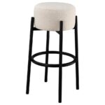 Leonard Upholstered Backless Round Stools White and Black (Set of 2) 182176 By Coaster Furniture 14