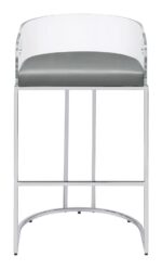 Thermosolis Acrylic Back Bar Stools Gray and Chrome (Set of 2) 183406 By Coaster Furniture 17