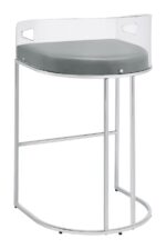 Thermosolis Acrylic Back Bar Stools Gray and Chrome (Set of 2) 183406 By Coaster Furniture 16
