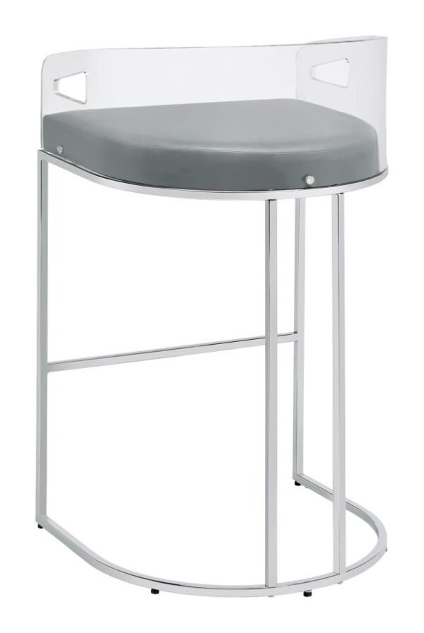 Thermosolis Acrylic Back Bar Stools Gray and Chrome (Set of 2) 183406 By Coaster Furniture 11