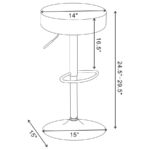Ramses Adjustable Backless Bar Stool Chrome and White 102550 By Coaster Furniture 17