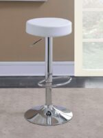 Ramses Adjustable Backless Bar Stool Chrome and White 102550 By Coaster Furniture 13