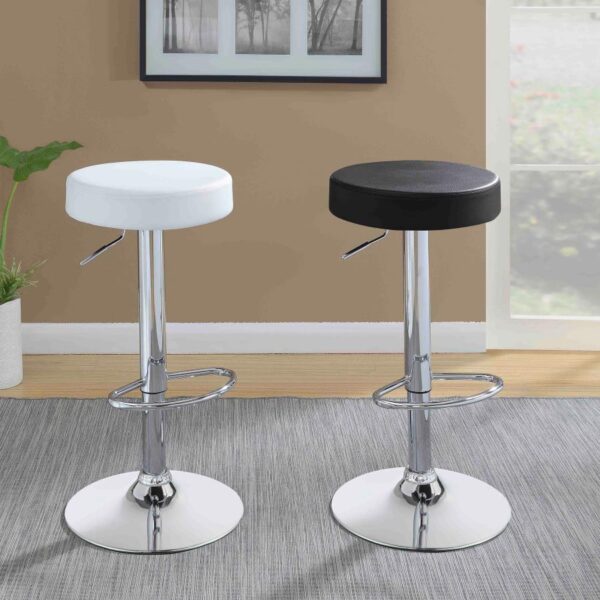 Ramses Adjustable Backless Bar Stool Chrome and White 102550 By Coaster Furniture 11
