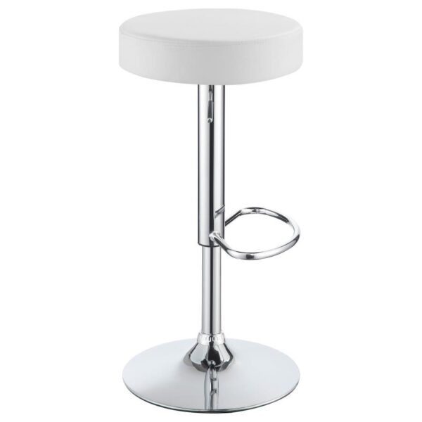 Ramses Adjustable Backless Bar Stool Chrome and White 102550 By Coaster Furniture 10