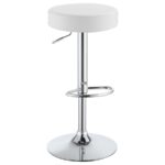 Ramses Adjustable Backless Bar Stool Chrome and White 102550 By Coaster Furniture 14