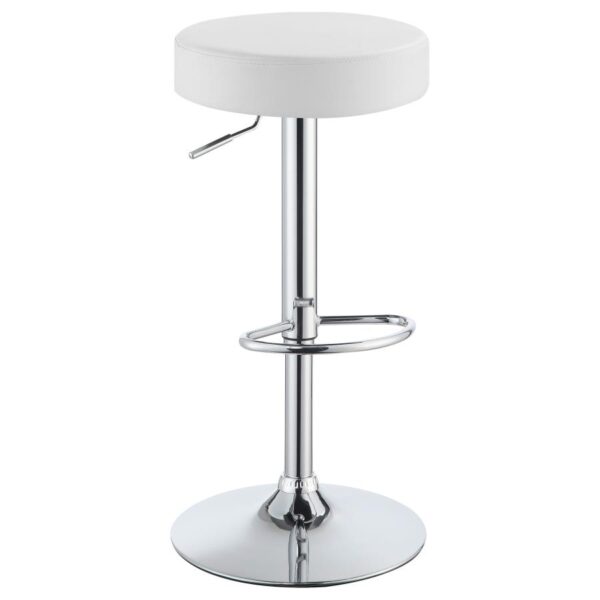 Ramses Adjustable Backless Bar Stool Chrome and White 102550 By Coaster Furniture 9