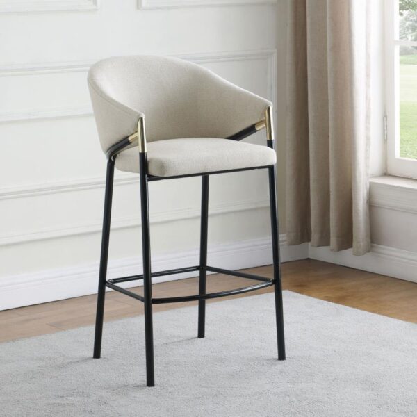 Chadwick Sloped Arm Bar Stools Beige and Glossy Black (Set of 2) 183437 By Coaster Furniture 10