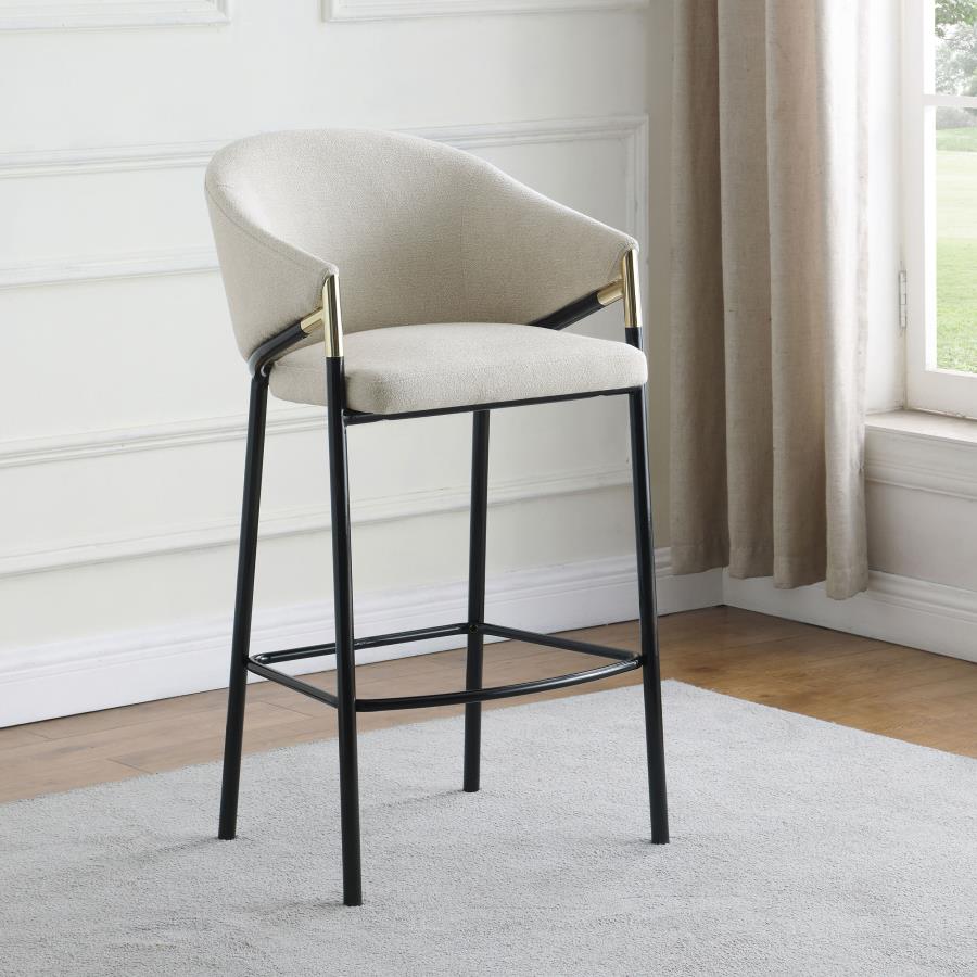 Chadwick Sloped Arm Bar Stools Beige and Glossy Black (Set of 2) 183437 By Coaster Furniture