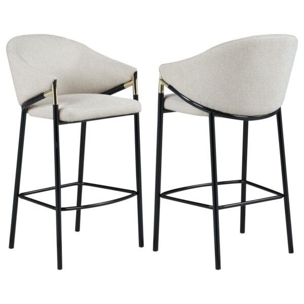 Chadwick Sloped Arm Bar Stools Beige and Glossy Black (Set of 2) 183437 By Coaster Furniture 15