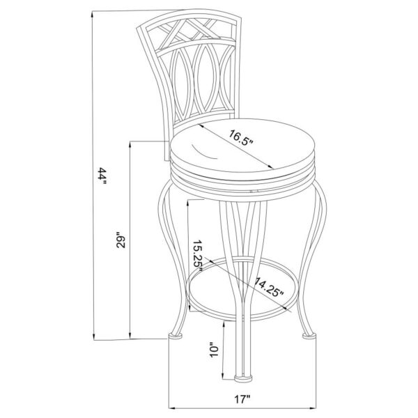 Adamsville Upholstered Swivel Bar Stool Black 122060 By Coaster Furniture 8