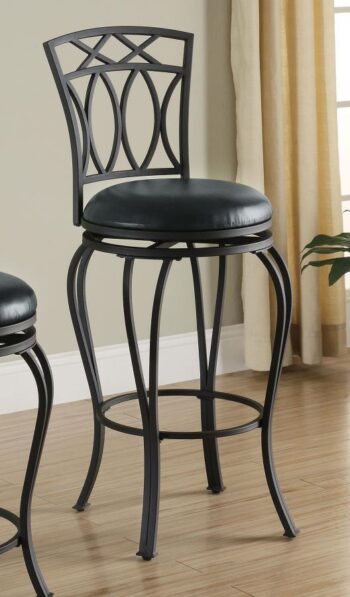 Adamsville Upholstered Swivel Bar Stool Black 122060 By Coaster Furniture