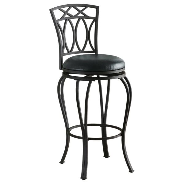 Adamsville Upholstered Swivel Bar Stool Black 122060 By Coaster Furniture 7