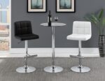 Lenny Adjustable Bar Stools Chrome and White (Set of 2)120356 By Coaster Furniture 8