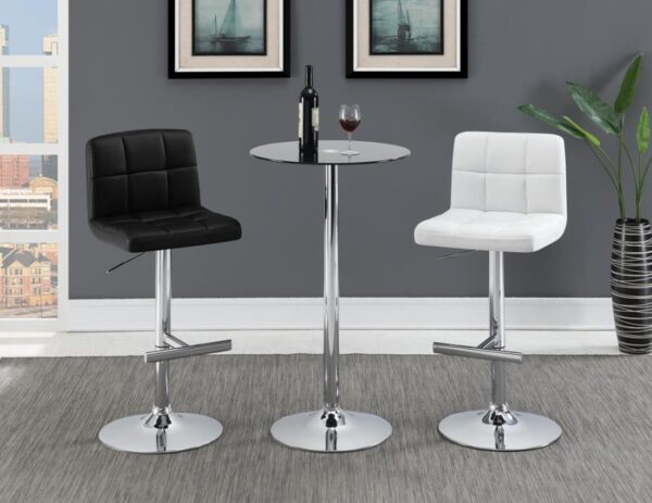 Lenny Adjustable Bar Stools Chrome and White (Set of 2)120356 By Coaster Furniture 6
