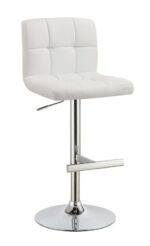 Lenny Adjustable Bar Stools Chrome and White (Set of 2)120356 By Coaster Furniture 7