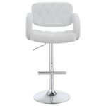 Brandi Adjustable Bar Stool Chrome and White 102557 By Coaster Furniture 19