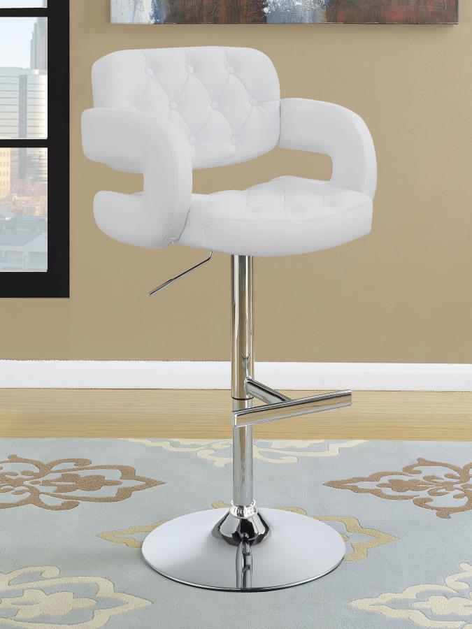 Brandi Adjustable Bar Stool Chrome and White 102557 By Coaster Furniture