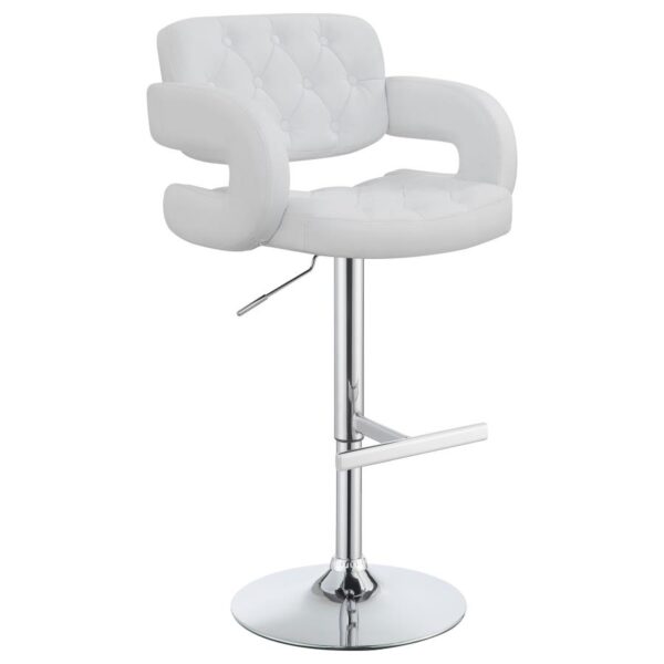 Brandi Adjustable Bar Stool Chrome and White 102557 By Coaster Furniture 11