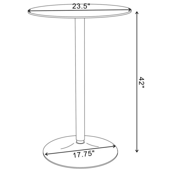 Abiline Glass Top Round Bar Table Chrome 120341 By Coaster Furniture 10