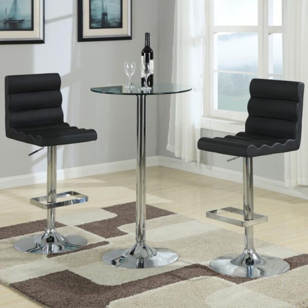 Abiline Glass Top Round Bar Table Chrome 120341 By Coaster Furniture 9