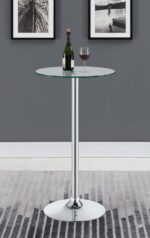 Abiline Glass Top Round Bar Table Chrome 120341 By Coaster Furniture 11