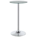 Abiline Glass Top Round Bar Table Chrome 120341 By Coaster Furniture 12