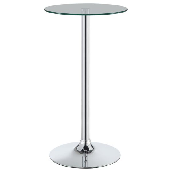 Abiline Glass Top Round Bar Table Chrome 120341 By Coaster Furniture 8