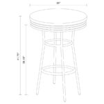 Theodore Round Bar Table Chrome and Glossy White 2300 By Coaster Furniture 14