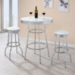 Theodore Round Bar Table Chrome and Glossy White 2300 By Coaster Furniture 12
