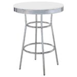 Theodore Round Bar Table Chrome and Glossy White 2300 By Coaster Furniture 11