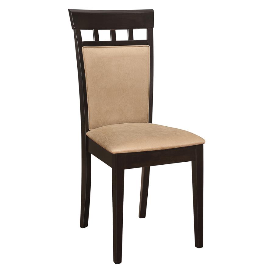 Gabriel Upholstered Side Chairs Cappuccino and Tan (Set of 2) by Coaster Furniture