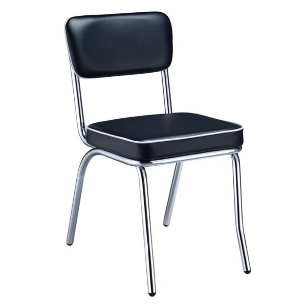 Retro Open Back Side Chairs Black and Chrome (Set of 2) by Coaster Furniture 4