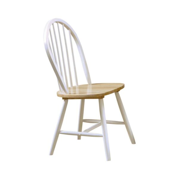 Windsor Side Chairs Natural Brown and White (Set of 4) by Coaster Furniture 4