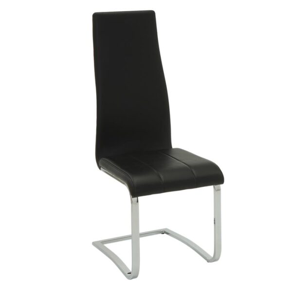 Anges High Back Dining Chairs Black and Chrome (Set of 4) by Coaster Furniture 4