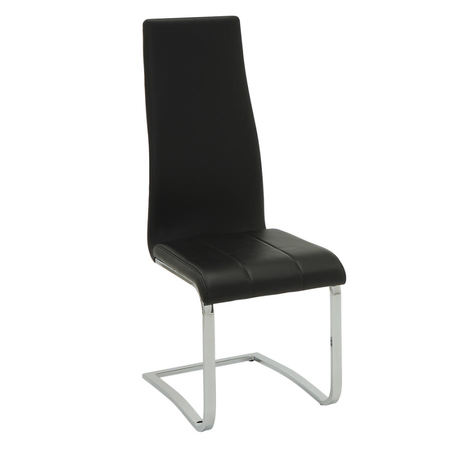 Anges High Back Dining Chairs Black and Chrome (Set of 4) by Coaster Furniture