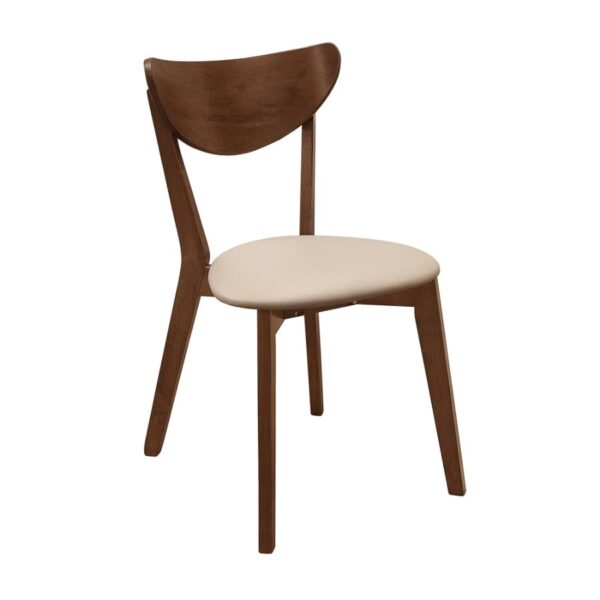 Kersey Dining Side Chairs with Curved Backs Beige and Chestnut (Set of 2) by Coaster Furniture 4