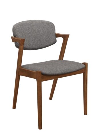 Malone Dining Side Chairs Grey and Dark Walnut (Set of 2) by Coaster Furniture