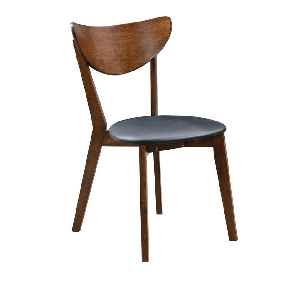 Malone Upholstered Dining Chairs Dark Walnut and Black (Set of 2) by Coaster Furniture