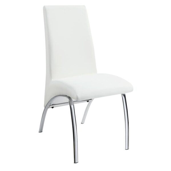 Beckham Upholstered Side Chairs White and Chrome (Set of 2) by Coaster Furniture 4