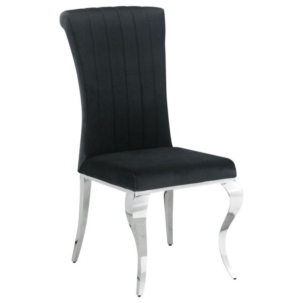 Carone Upholstered Side Chairs Black and Chrome (Set of 4) by Coaster Furniture 4