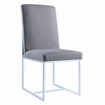 Mackinnon Upholstered Side Chairs Grey and Chrome (Set of 2) by Coaster Furniture